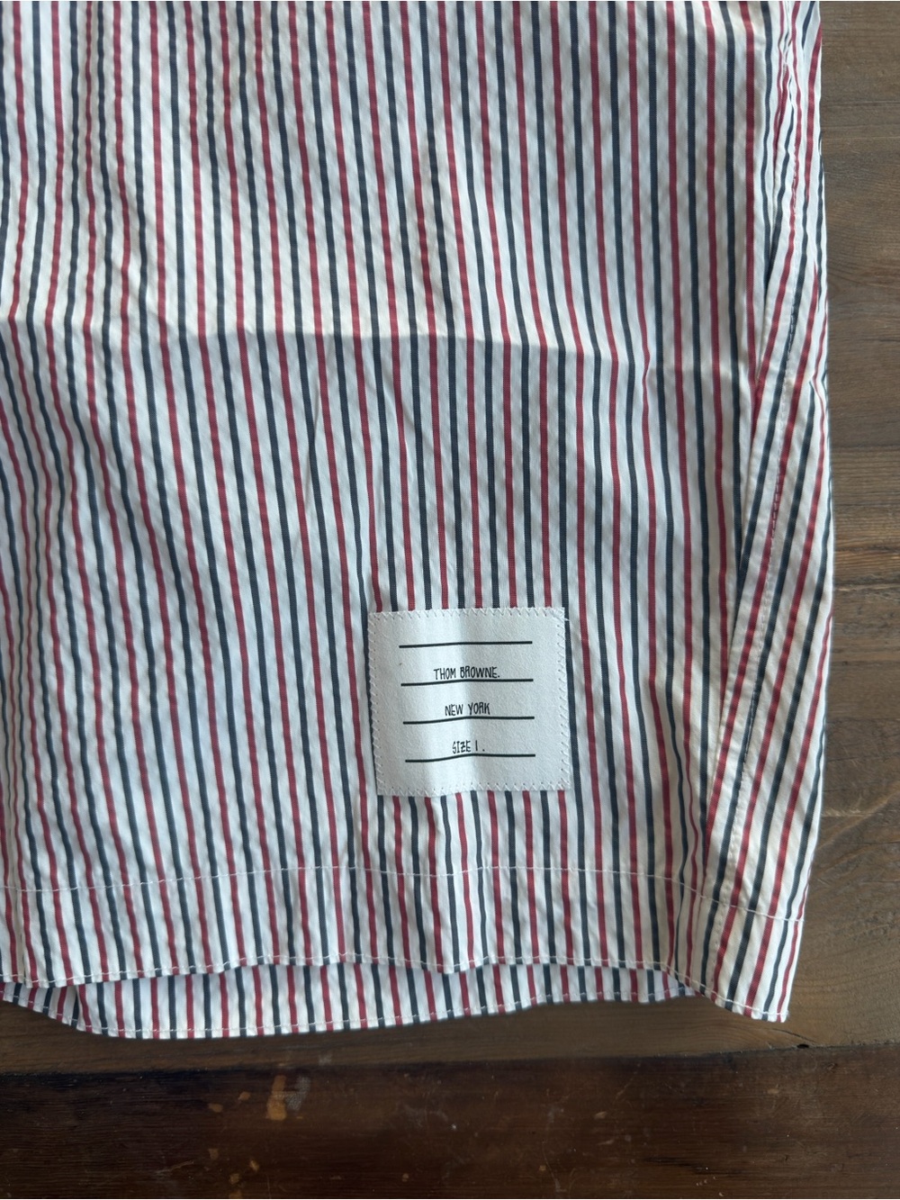 Thom Browne Red & White Striped Swim Shorts - Picture 2 of 7